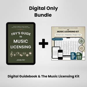 Digital Guidebook and Music Licensing Kit on a gray background